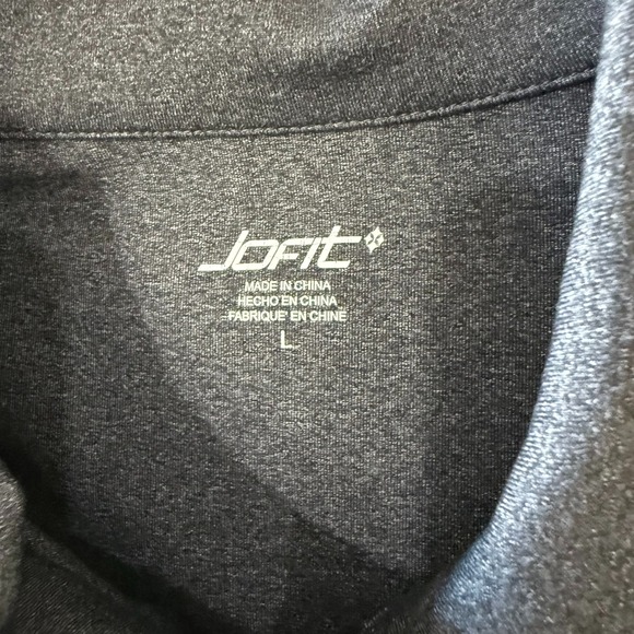 JOFIT Women Charcoal Gray Funnel Neck Zip Pocket Athletic Pullover Top Size L - Picture 2 of 7